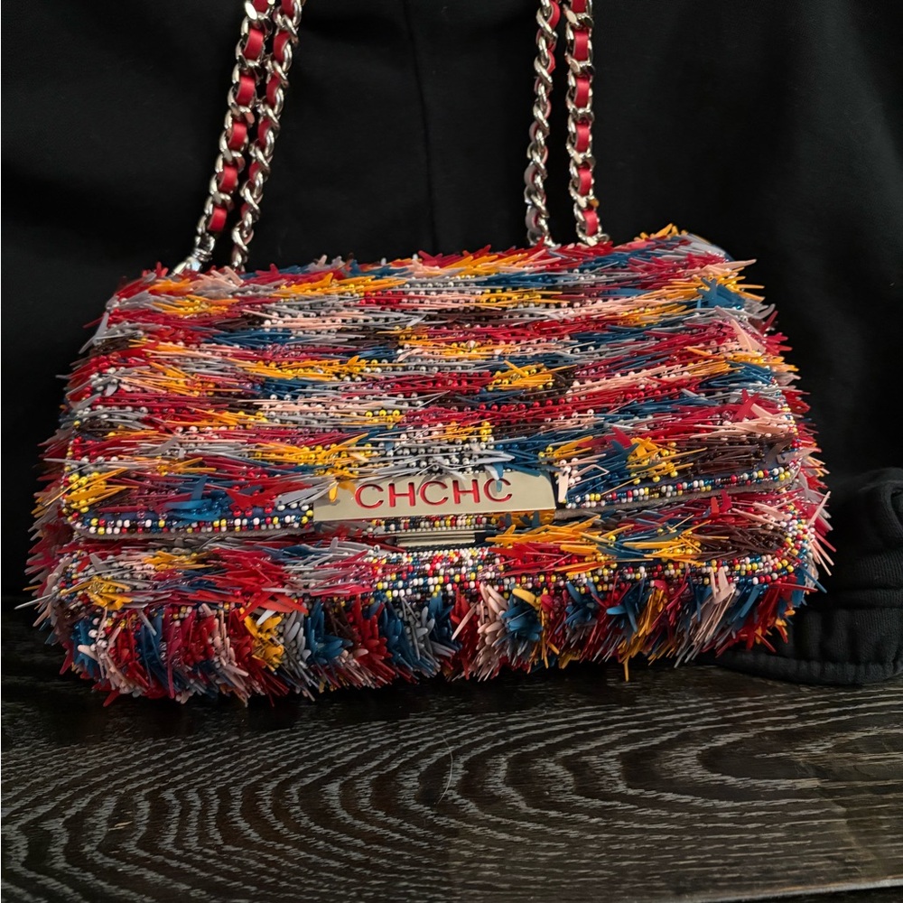Carolina Herrera Multicolor Fringe Chain Shoulder Bag - Women Bags